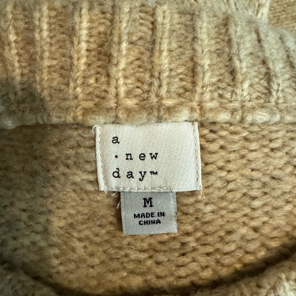 Cable Knit Sweater Dress Medium Soft Girl Fisherman Cozy Chic Neutral Scandi - Picture 5 of 7